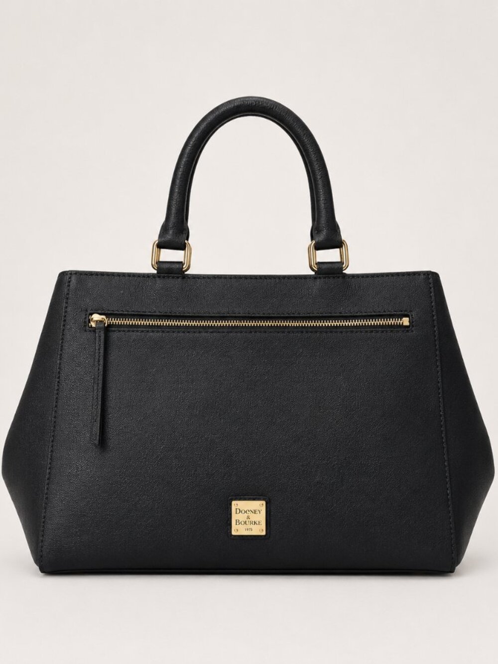 Dooney & Bourke Saffiano Leather Satchel Handbag Crossbody Black New with Tags